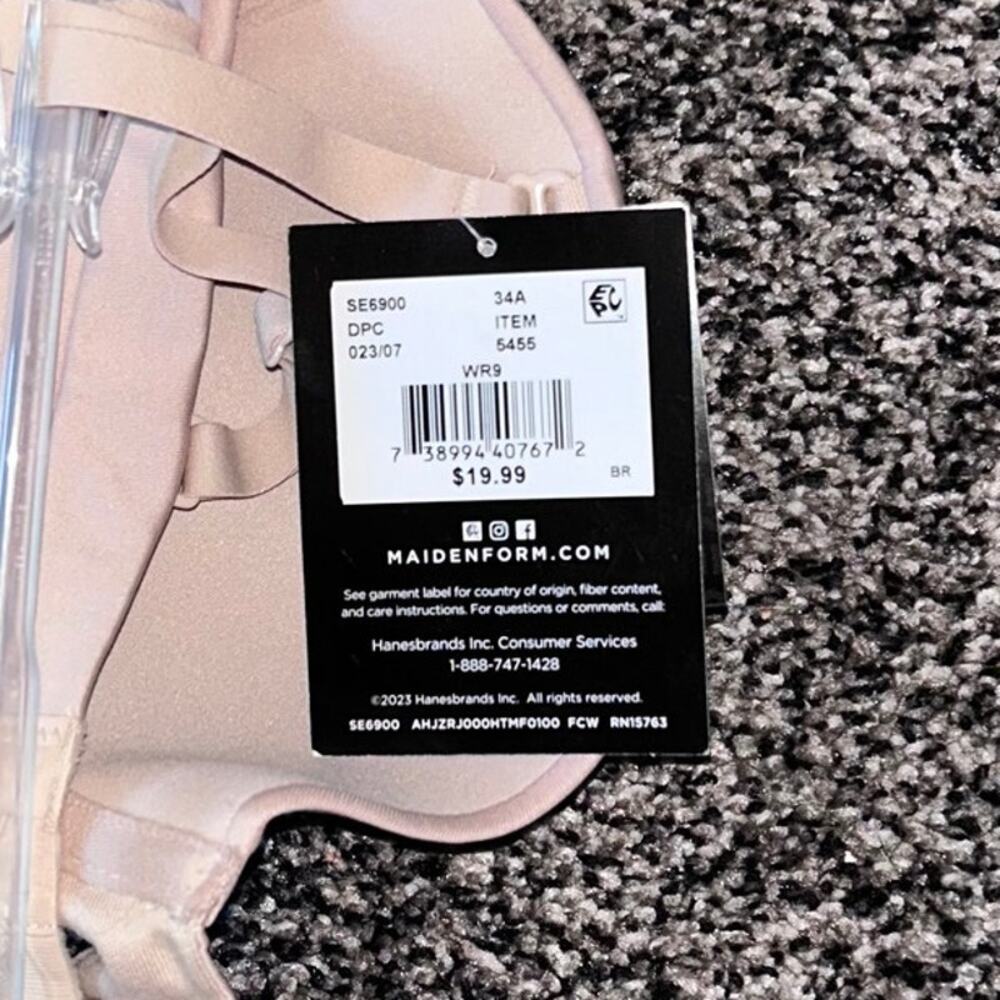 Maidenform Bra 34A Underwire Satin Padded Cup Adj 5-way Strap, NWT - Picture 4 of 5